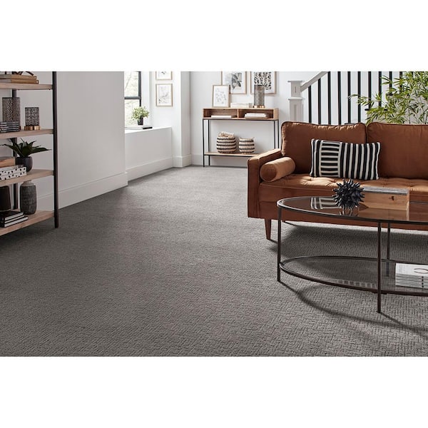 Brasswick  - Cape Cod - Gray 24 oz. Polyester Pattern Installed Carpet