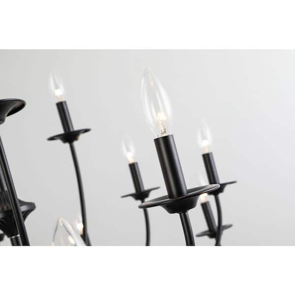 Boise 18 -Light Candle Style Traditional Chandelier with Wrought Iron Accents