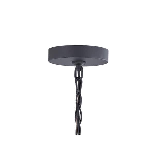 4 -Light Matte Black Lantern Chandelier