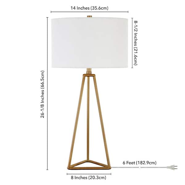 Gio 26.13 in. Brass Table Lamp