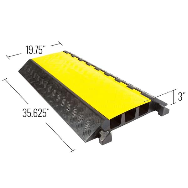 3 ft. L 3-Channel 2.5 in. Industrial Rubber Cable Ramp