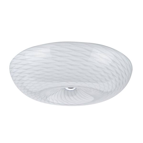 18 in. 20-Watt Chrome Integrated LED Ceiling Flush Mount with Frosted Glass Diffuser