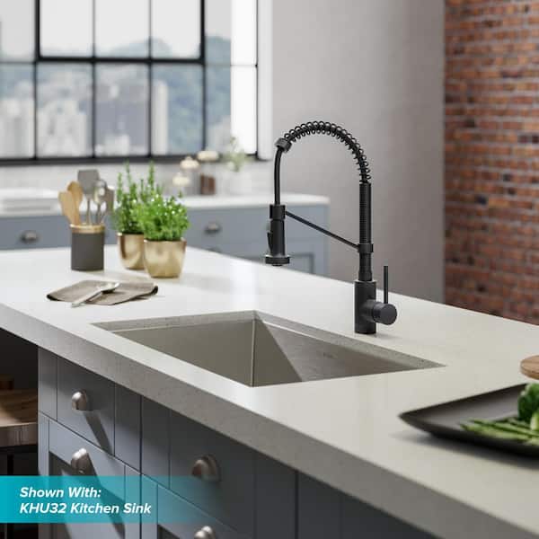 Bolden Single Handle Pull Down Sprayer Kitchen Faucet with Soap Dispenser in Matte Black