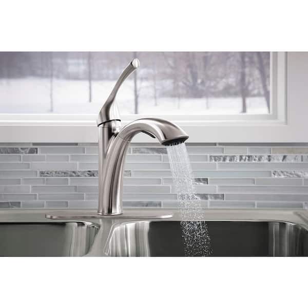 Mistos Single-Handle Pull-Out Sprayer Kitchen Faucet In Stainless Steel