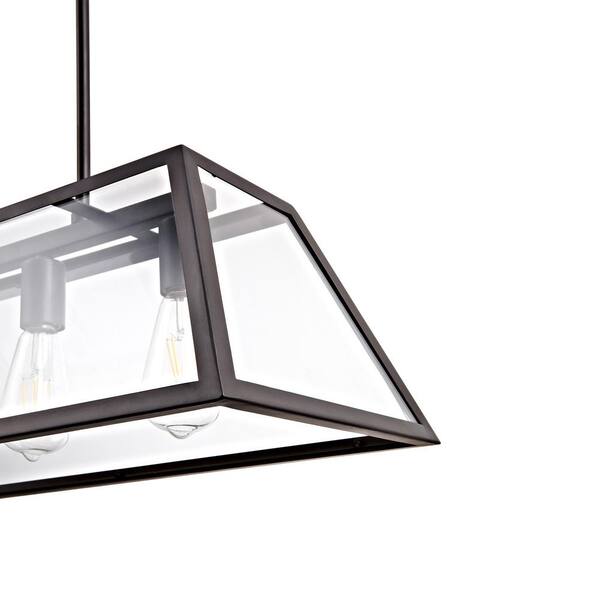 Alla 4-Light Dark Bronze Modern Industrial Chandelier