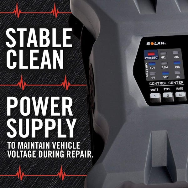 6/12-Volt 10 Amp Intelligent Battery Charger, Battery Maintainer and Stable Power Supply