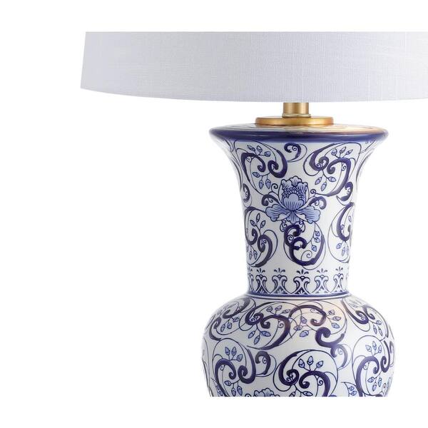 Leo 28.5 in. Blue/White Chinoiserie Table Lamp