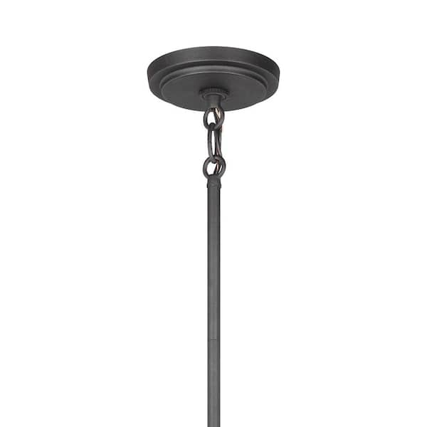 Varus 10.5 in. W 1-Light Matte Black Metal Modern Industrial Pendant with Brushed Nickel Accent and White Inner Shade