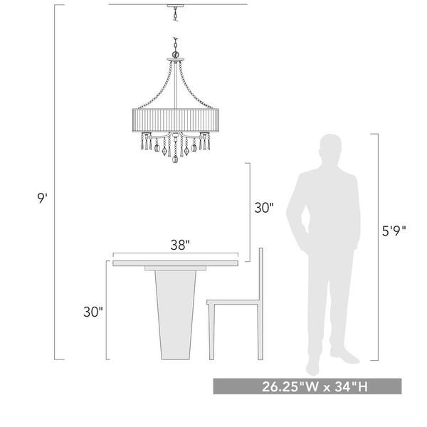 Tirani Collection 5-Light Chrome Chandelier