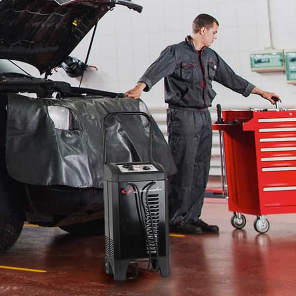 Automotive 6-Volt/12-Volt 250-Amp Manual Wheel Battery Charger and Jump Starter with a 135-Minute Timer