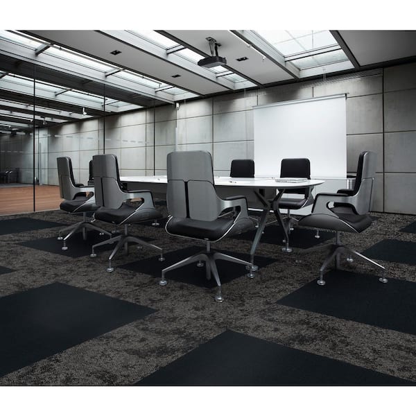 Reed Black Residential/Commercial 19.7 in. x 19.7 Peel and Stick Carpet Tile (8 Tiles/Case)21.53 sq. ft.