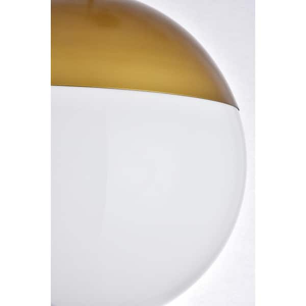 Timeless Home Ellie 1-Light Brass Pendant with Frosted Glass Shade