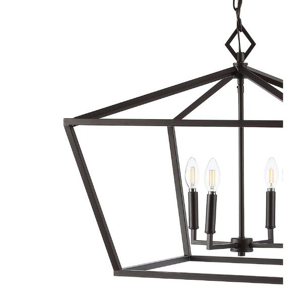 Gatsby 23 in. 4-Light Oil Rubbed Bronze Adjustable Iron Rustic Glam Farmhouse LED Pendant