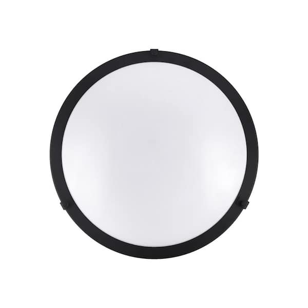 Ripon 14.8 in. W Matte Black Integrated LED Dimmable Flush Mount Ceiling Light