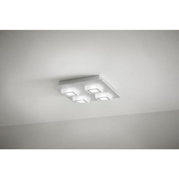 Garfield 11 in. Integrated LED Brushed Aluminum Square Track Flush Mount
