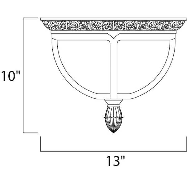Knob Hill Die Cast 2-Light Sienna Outdoor Flushmount
