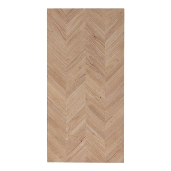 6 ft. L x 25 in. D Unfinished Hevea Chevron Solid Wood Butcher Block Countertop With Square Edge