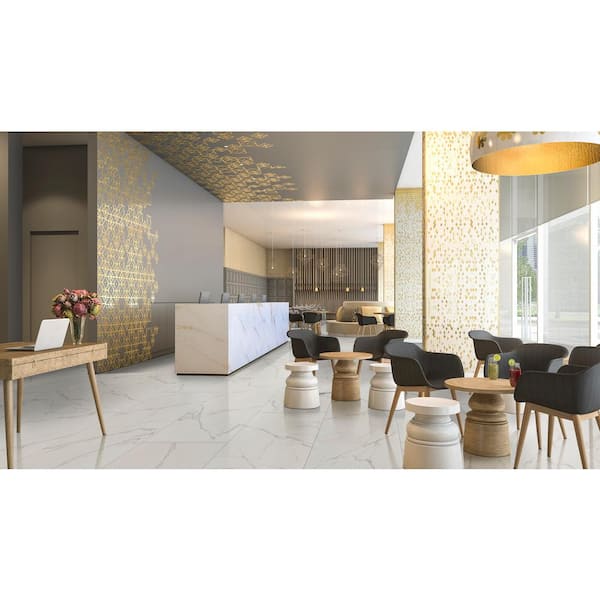 Leonardo Venato 24 in. x 48 in. Polished Porcelain Marble Look Floor and Wall Tile (16 sq. ft./Case)