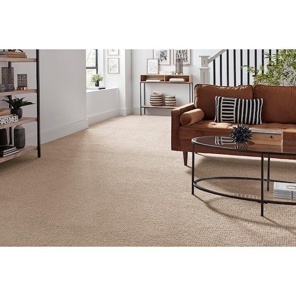 Brasswick  - Sandy Cove - Beige 24 oz. Polyester Pattern Installed Carpet