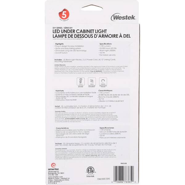 4.6 in. LED Black Puck Light (5-Pack)