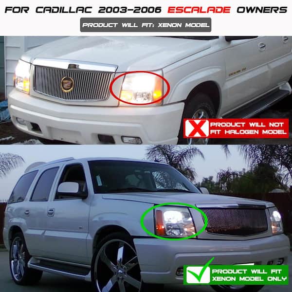 Cadillac Escalade 03-06 Projector Headlights - Xenon/HID Model Only - LED Halo - DRL - Black