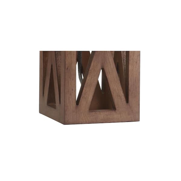 Stewart 21.5 in. Brown Wood LED Table Lamp