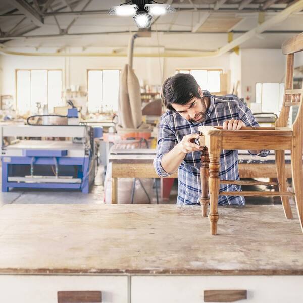 3500 Lumens 11.5 in. Single Pole Occupancy LED Flush Mount Garage Light