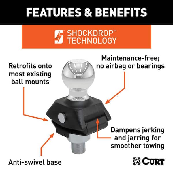 RockerBall 2-5/16 in. Cushion Hitch Trailer Ball (1 in. Shank, 7,500 lbs., Packaged)