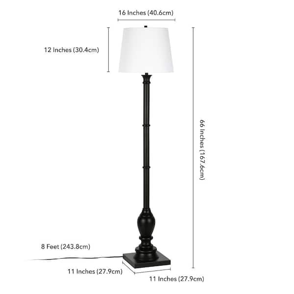 Minnie 68 in. Farmhouse Blackened Bronze Lamp with Empire Shade