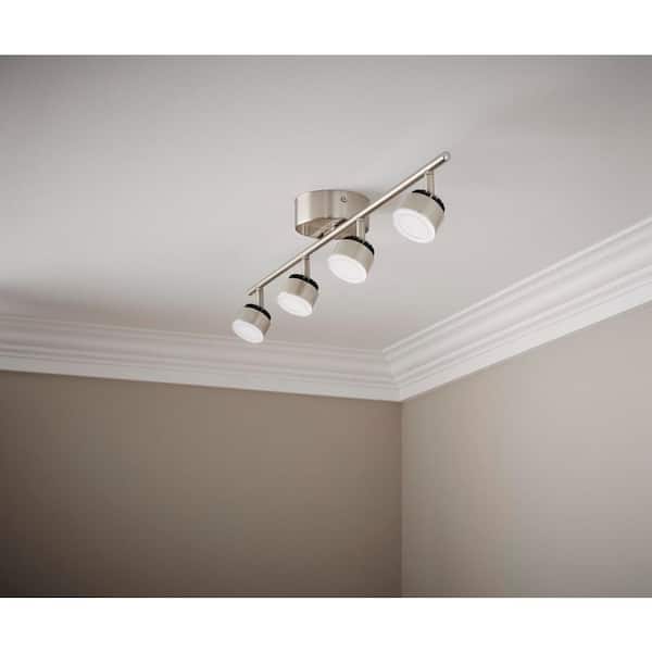 Burgate 2 ft. 4-Light Brushed Nickel Integrated LED Fixed Track Lighting Kit