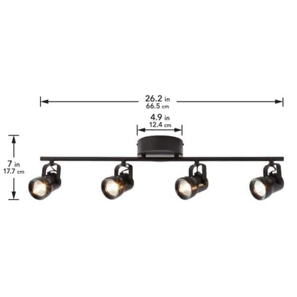 Mountainbrook 2 ft. 4-Light Bronze Integrated LED Fixed Track Lighting Kit with Metal Shade
