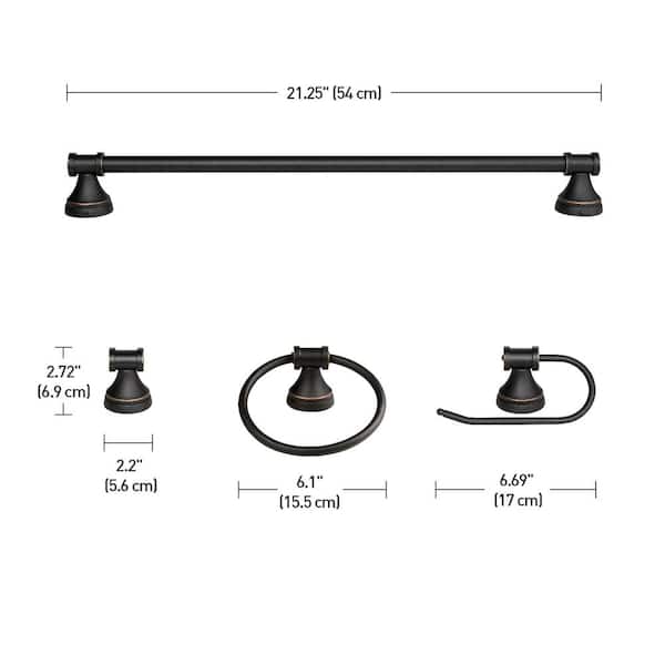 Parker 3-Light Oil Rubbed Bronze 5-Piece All-In-One Bath Light Set