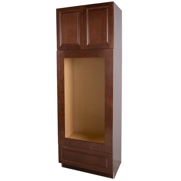 Benton Ready-to-Assemble 33x96x24.6 in. Base Double Oven Cabinet in Amber
