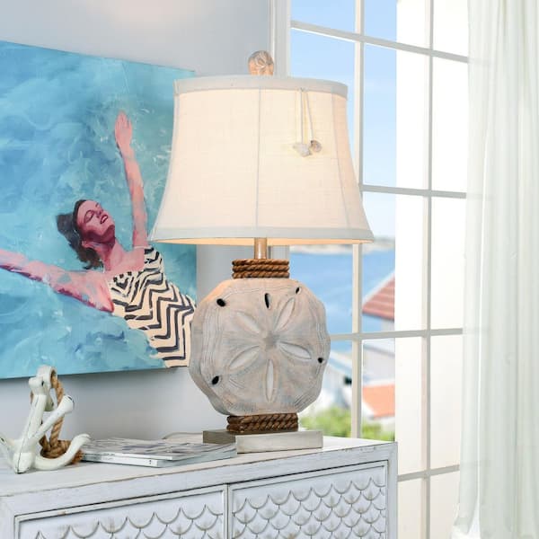 Coastal 31 in. Vipitenow, Silver Table Lamp