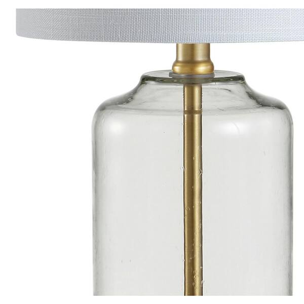 Duncan 20.5 in. Brass/Clear Glass/Metal LED Table Lamp