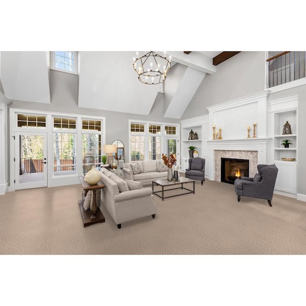 Dream Wish  - Desire - Beige 32 oz. SD Polyester Texture Installed Carpet