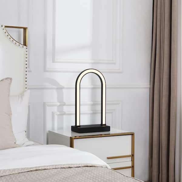 LUCĒ By Mercer Project - ARCO, 18 in. Modern LED Arched Table Lamp, 3000K, 834 Lumens, Matte Black