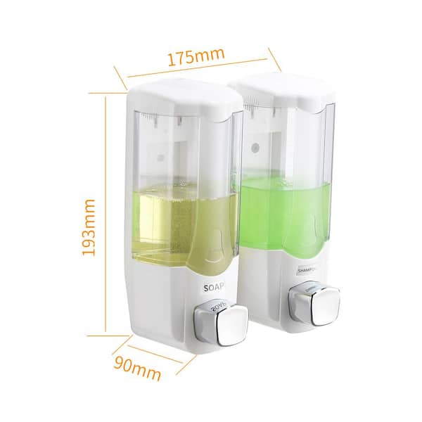 12.03 oz. Liquid Soap Dispenser in White (2 Packs)