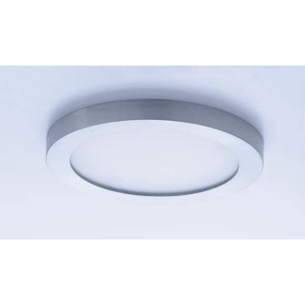 Wafer 5 in. Satin Nickel Integrated LED Flushmount Light