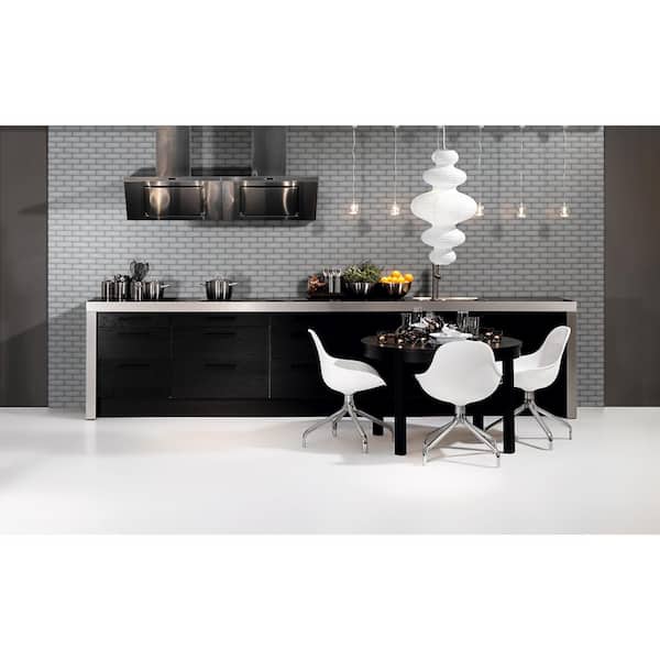 Ice Bevel Subway 11.73 in. x 11.73 in. Glossy Glass Mesh-Mounted Mosaic Tile (0.96 sq. ft./Each)