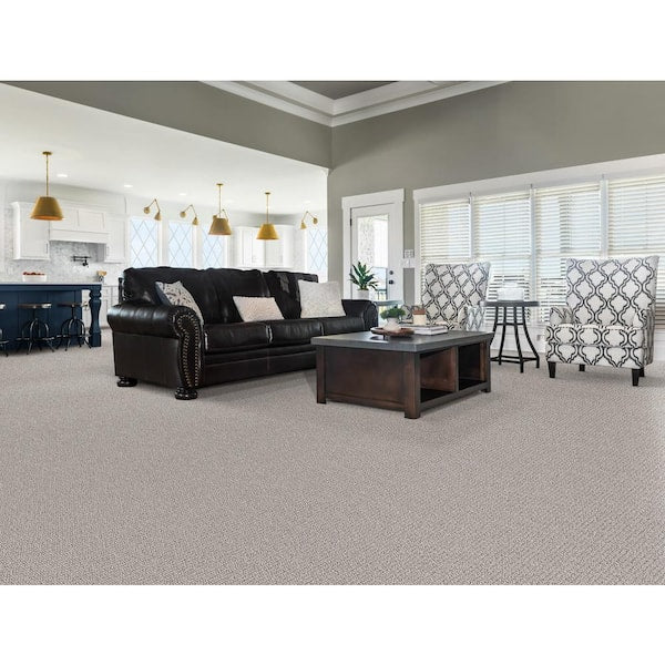 Tower Road - Cool Mist - Beige 32.7 oz. SD Polyester Loop Installed Carpet