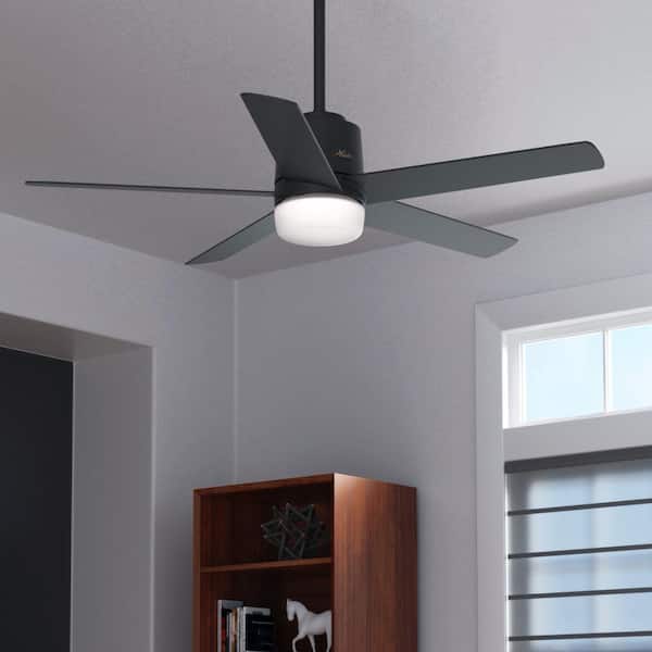 Stylus 52 in. Indoor Matte Black Smart Ceiling Fan with Light and Remote Control