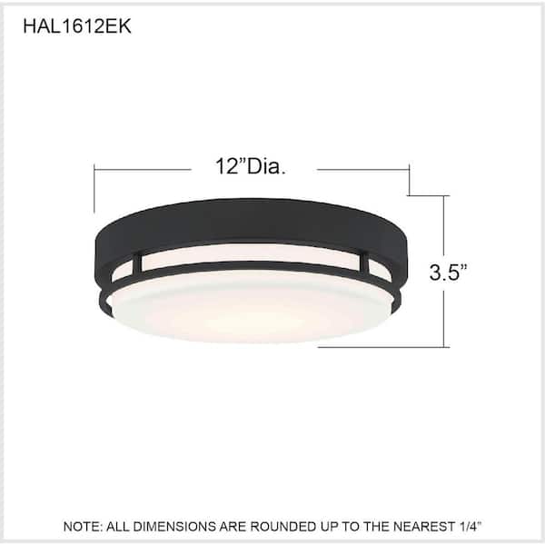 Hale 12 in. 1-Light Earth Black LED Flush Mount