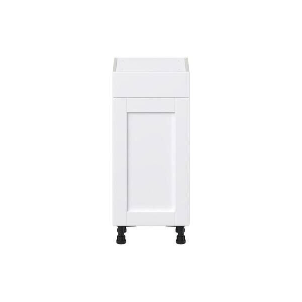 Mancos Glacier White Shaker Assembled Shallow Base Kitchen Cabinet with a Drawer (15 in. W x 34.5 in. H x 14 in. D)