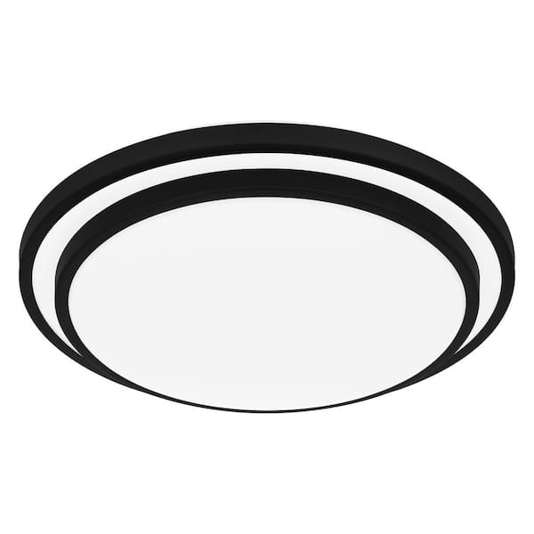 Irving 16 in. Matte Black LED Semi-Flush Mount