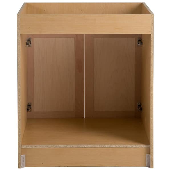 Easthaven Assembled 30x34.5x24 in. Frameless Sink Base Cabinet with False Drawer Front in Unfinished Beech