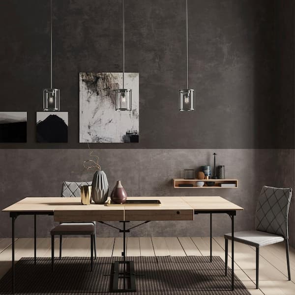 Astwood 1 Light Brushed Nickel Mini Pendant with Glass Shade Kitchen Light