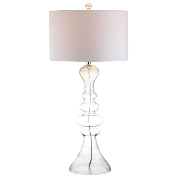 Madeline 35 in. Clear Curved Glass Table Lamp