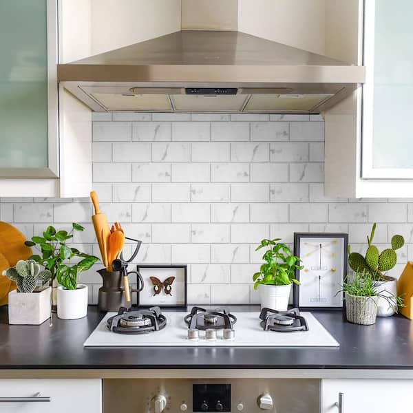 Classico Carrara Glossy 3 in. x 6 in. Ceramic Wall Tile (5.72 sq. ft./Case)