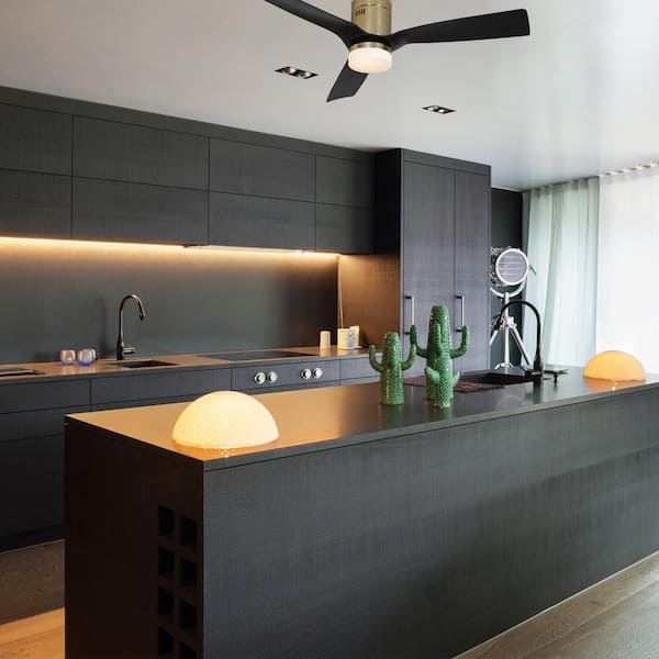 Striver 48 in. Dimmable LED Indoor Gold Smart Ceiling Fan with Light and Remote, Works with Alexa and Google Home